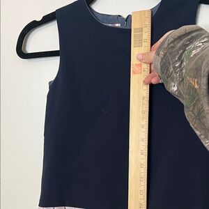 Navy Sleeveless Girl's Dress with Pink and red Hem